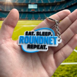 Keychain - ”Eat. Sleep. Roundnet. Repeat" - 2 sides - BLUE